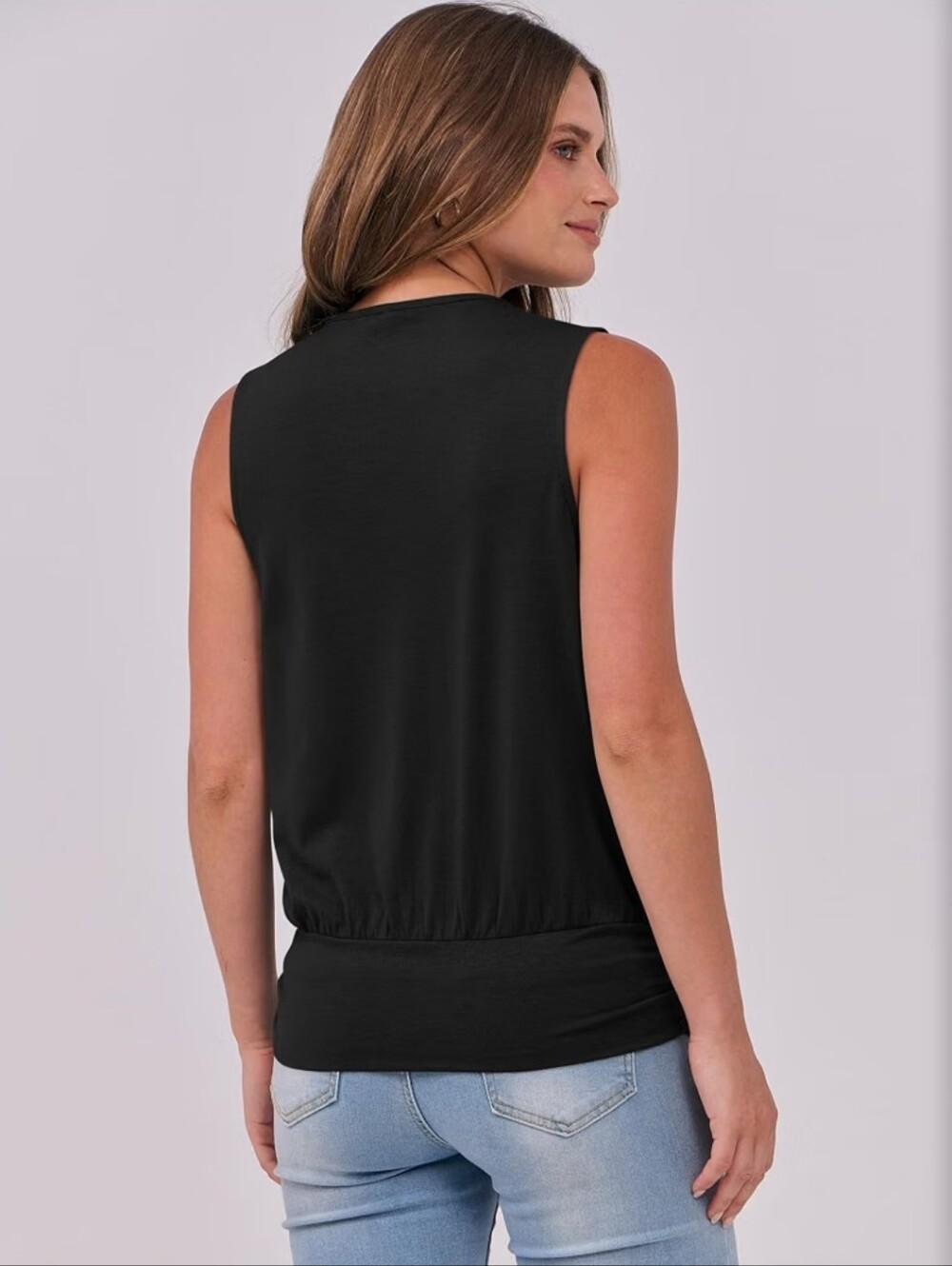 NWT Women’s Black Sleeveless V neck Top Black Size XL - Picture 6 of 6